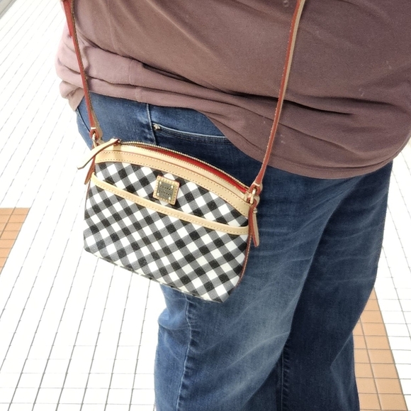 Dooney & Bourke Black and White Checkered Crossbody Bag - Picture 3 of 4
